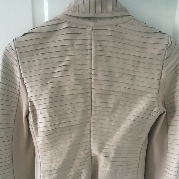 MARCIANO SHAYNA DRAPE LEATHER JACKET - Picture 1 of 3